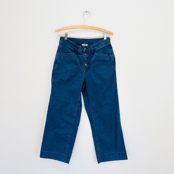 Duluth Trading Co Pants - Duluth blue wide leg button fly canvas pants 6